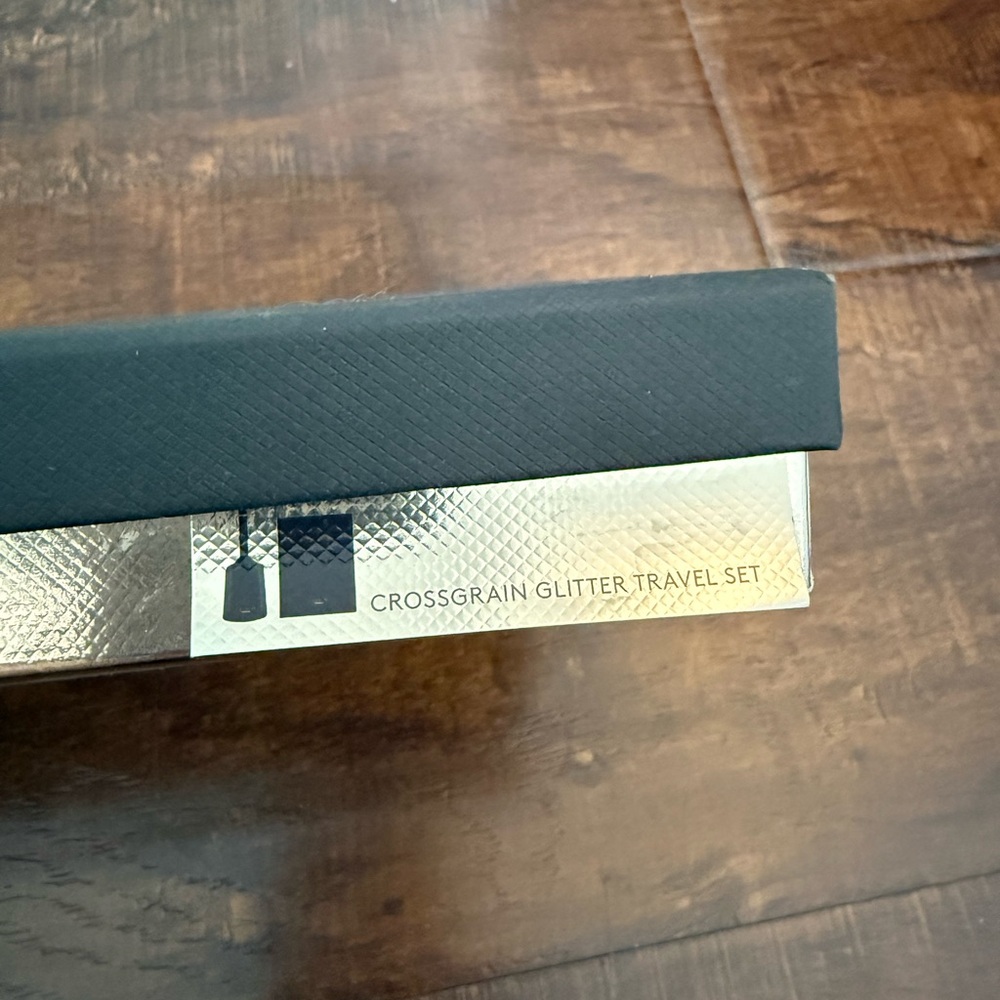 Coach Black Pebbled Glittery Leather Passport Book Cover & Luggage Tag Gold Logo - Picture 12 of 12